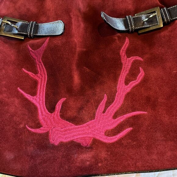 Born Maroon Suede Purse, - Picture 2 of 16